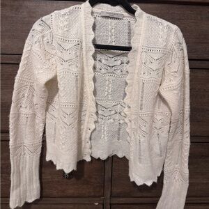 All Saints Cream Lace Cardigan